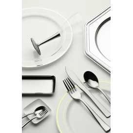 Bajoplato de Plastico Catering Octog. Plata 30 cm (5 Uds)