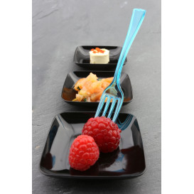 Tenedor de Plastico Premium Turquesa 190mm (180 Uds)