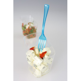 Tenedor de Plastico Premium Turquesa 190mm (180 Uds)