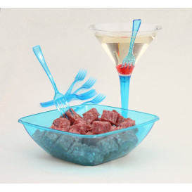 Tenedor de Plastico Premium Turquesa 190mm (180 Uds)