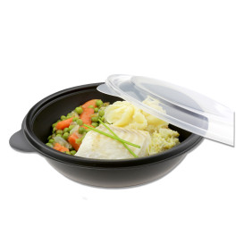 Tarrina de Plastico Negra PP 750ml Ø19cm (50 Uds)