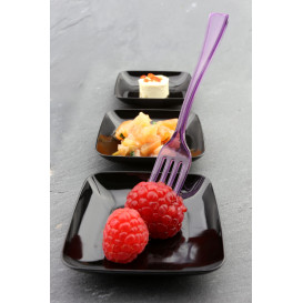 Tenedor de Plastico Premium Berenjena 190 mm (10 Uds)