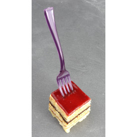 Tenedor de Plastico Premium Berenjena 190 mm (10 Uds)