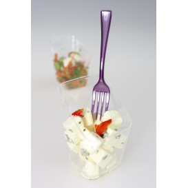Tenedor de Plastico Premium Berenjena 190mm (180 Uds)