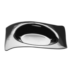 Plato Degustación Flat Negro 8x6,6 cm (50 Uds)