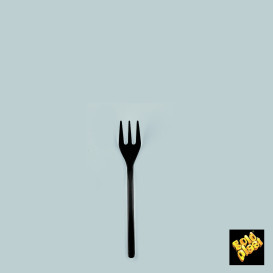 Minitenedor Plastico Degustacion Negro 100 mm (1500 Uds)