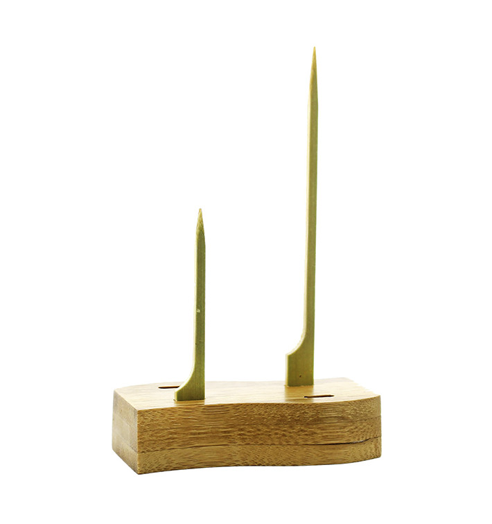 Soporte de Bambu para Pinchos Remo 80x40mm (10 Uds) Soporte de Bambu para Pinchos Remo 80x40mm (10 Uds)