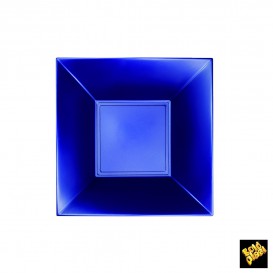 Plato de Plastico Hondo Cuadrado Azul 180mm (25 Uds)