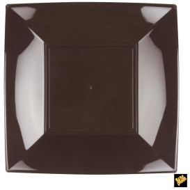 Plato de Plastico Llano Cuadrado Plata 290mm (72 Uds)