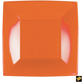 Plato de Plastico Llano Cuadrado Plata 290mm (12 Uds)