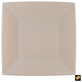 Plato de Plastico Llano Cuadrado Plata 290mm (72 Uds)