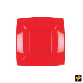 Plato de Plastico Hondo Cuadrado Plata 180mm (150 Uds)