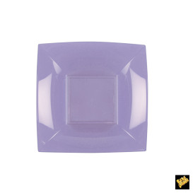 Plato de Plastico Hondo Cuadrado Plata 180mm (25 Uds)