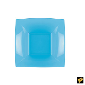 Plato de Plastico Hondo Cuadrado Plata 180mm (150 Uds)