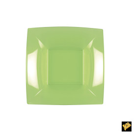 Plato de Plastico Hondo Cuadrado Plata 180mm (25 Uds)