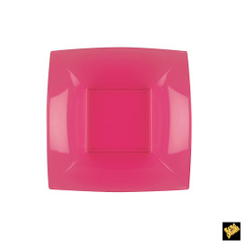 Plato de Plastico Hondo Cuadrado Plata 180mm (150 Uds)