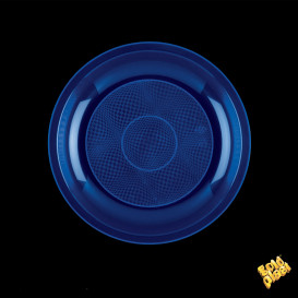 Plato de Plastico Llano Azul Ø220mm (300 Uds)