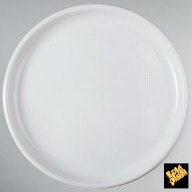 Plato de Plastico para Pizza Blanco Ø350mm (75 Uds)