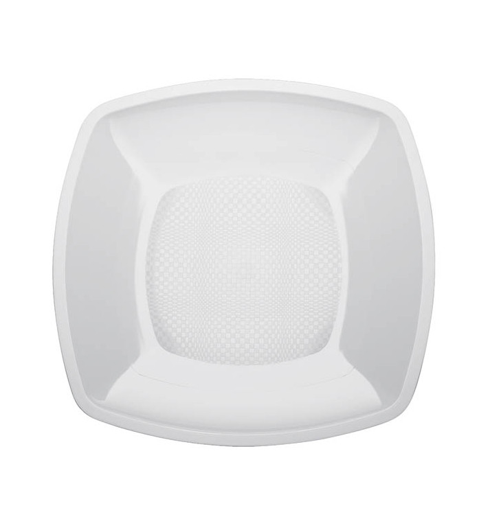 Plato de Plastico Liso Blanco 230mm (25 Uds)