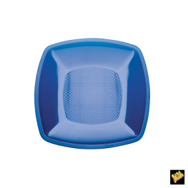 Plato de Plastico Llano Azul Transp. PS 180mm (25 Uds)