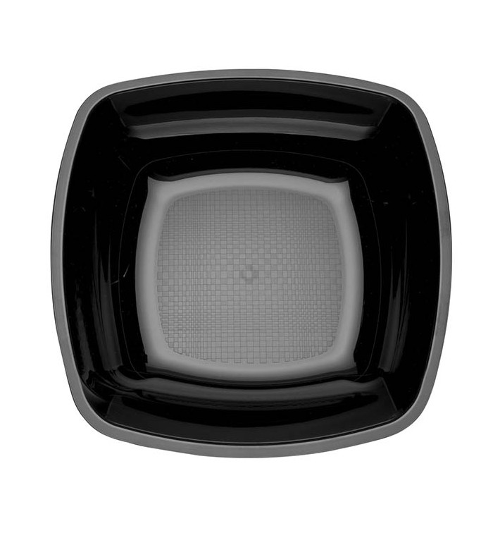 Plato de Plastico Hondo Negro 180mm (25 Uds)