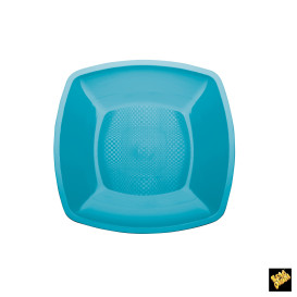 Plato de Plastico Llano Turquesa 230mm (25 Uds)