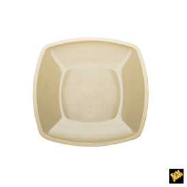 Plato de Plastico Llano Crema 230mm (25 Uds)