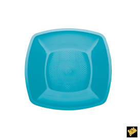 Plato de Plastico Llano Turquesa 180mm (150 Uds)