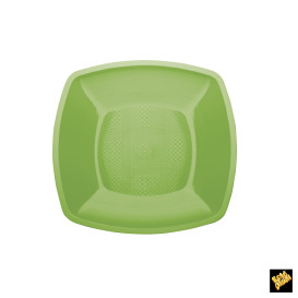 Plato de Plastico Llano Verde Lima 180mm (25 Uds)