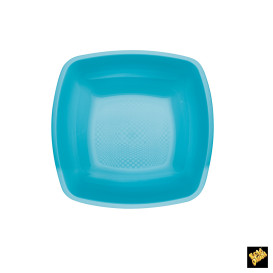 Plato de Plastico Hondo Turquesa PP 180mm (25 Uds)