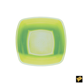 Plato de Plastico Hondo Verde Lima PP 180mm (150 Uds)