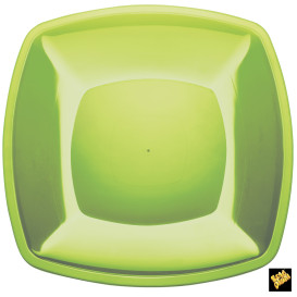 Plato de Plastico Llano Verde Lima PS 300mm (72 Uds)