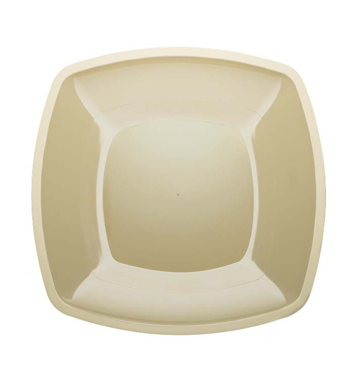 Plato de Plastico Llano Crema PS 300mm (12 Uds)