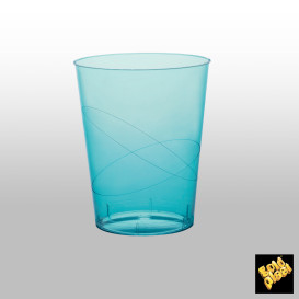Vaso de Pastico Turquesa Transp. PS 350ml (50 Uds)