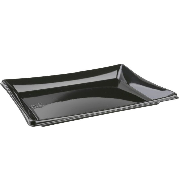 Bandeja Plastico Catering Rectang. Negra 35X16 cm (300 Uds)