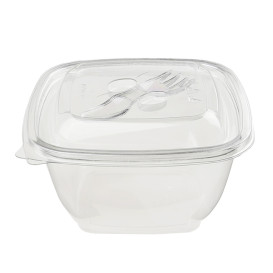 Bol de Plástico Cuadrado Ensaladera PET 250ml (500 Uds)