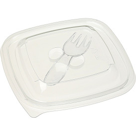 Tapa de Plástico para Ensaladera PET 120x120mm (500 Uds)