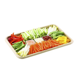 Bandeja Caña de Azucar 196x147x27mm (50 Uds)