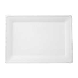 Plato Rect. Caña de Azucar Blanco 200x280mm (500 Uds)