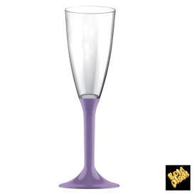 Copa de Plastico Cava con Pie Lila 120ml (20 Uds)