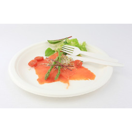 Cuchillo Biodegradable PLA Crema 160mm (50 Uds)