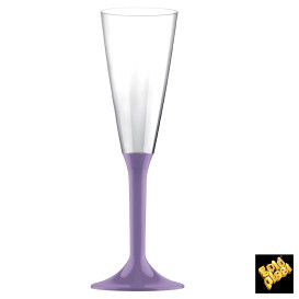 Copa de Plastico Cava con Pie Lila 160ml (20 Uds)