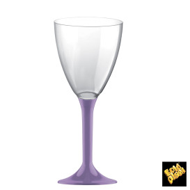 Copa de Plastico Vino con Pie Lila 160ml (20 Uds)