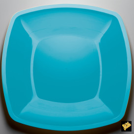 Plato de Plastico Llano Turquesa PS 300mm (72 Uds)