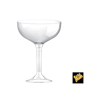 Copa de Plastico Champan con Pie Transparente 120ml (200 Uds)