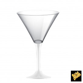 Copa de Plastico Cocktail con Pie Blanco 185ml (20 Uds)