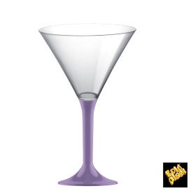 Copa de Plastico Cocktail con Pie Lila 185ml (20 Uds)