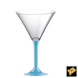 Copa de Plastico Cocktail con Pie Turquesa 185ml (200 Uds)