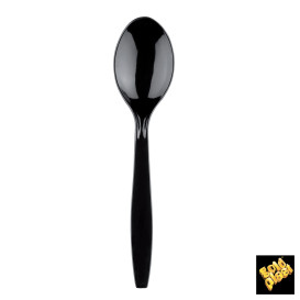 Cuchara de Plastico PS Negro 190mm (500 Uds)