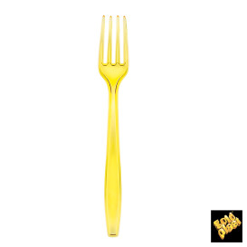 Tenedor de Plastico PS Amarillo Transp. 190mm (500 Uds)